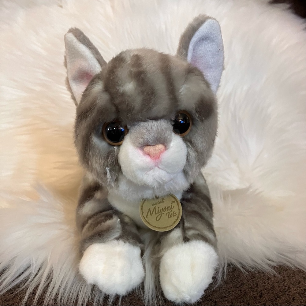 Cute gray aurora cat plushie